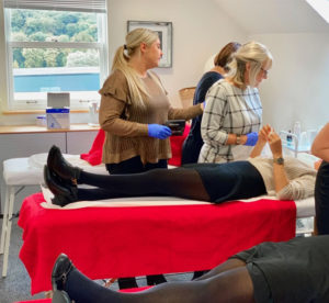 Dermaplaning training with skin health solutions