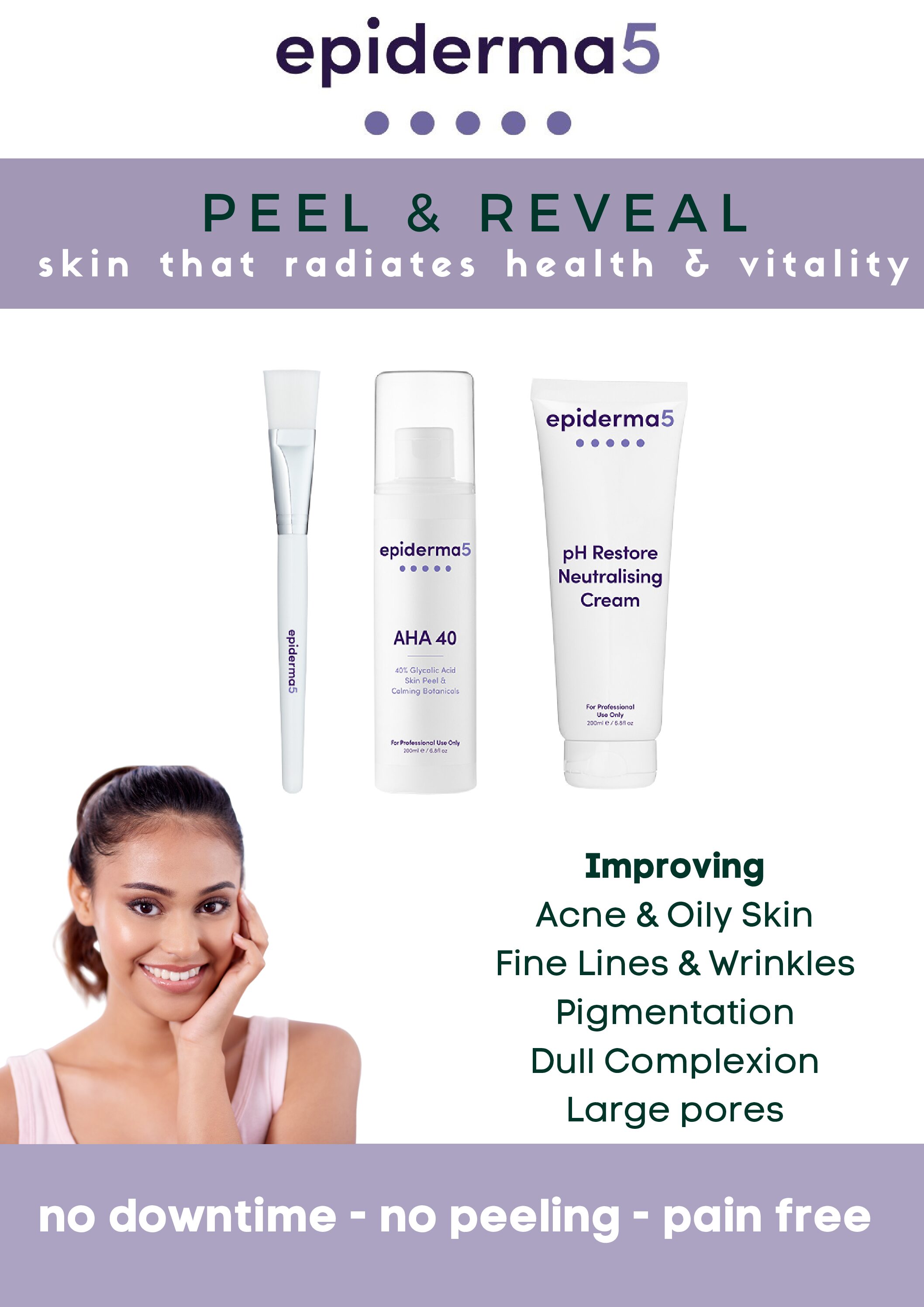epiderma5 40% Glycolic Skin Peel Poster
